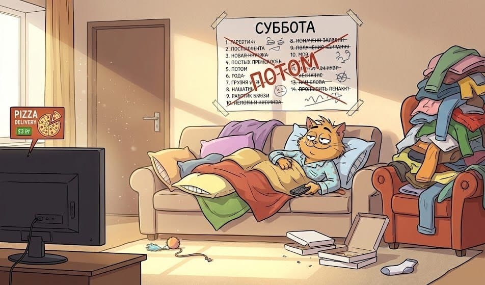 «Субботний список дел — это просто список лжи, которую ты пишешь сам себе»
